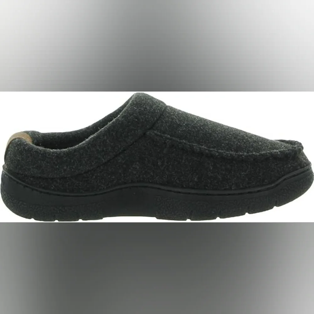 NEW!! Dearfoams Men's Clog Style Memory Foam Slippers Wool Blend - Picture 3 of 7